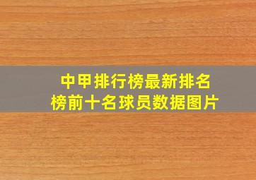 中甲排行榜最新排名榜前十名球员数据图片