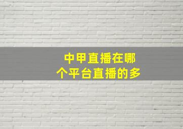 中甲直播在哪个平台直播的多