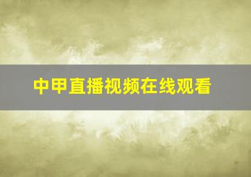 中甲直播视频在线观看