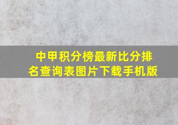 中甲积分榜最新比分排名查询表图片下载手机版