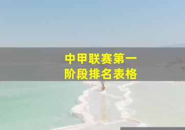 中甲联赛第一阶段排名表格