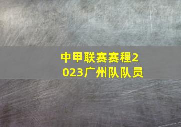 中甲联赛赛程2023广州队队员