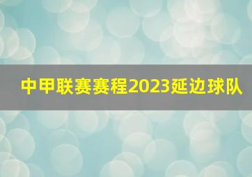 中甲联赛赛程2023延边球队