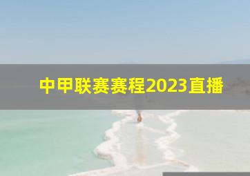 中甲联赛赛程2023直播