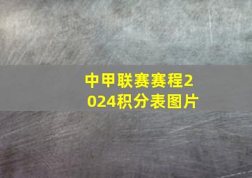 中甲联赛赛程2024积分表图片