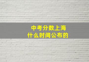 中考分数上海什么时间公布的