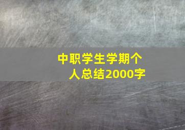 中职学生学期个人总结2000字