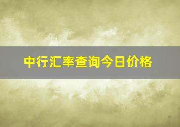 中行汇率查询今日价格