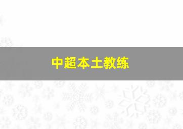 中超本土教练