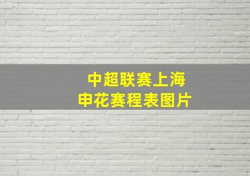 中超联赛上海申花赛程表图片