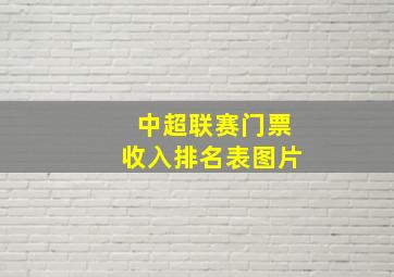 中超联赛门票收入排名表图片