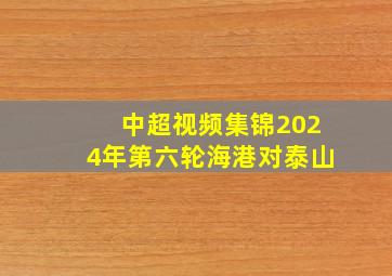 中超视频集锦2024年第六轮海港对泰山