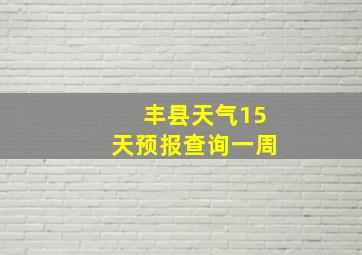 丰县天气15天预报查询一周