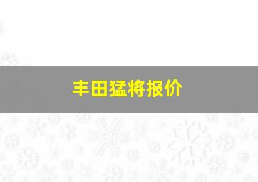 丰田猛将报价