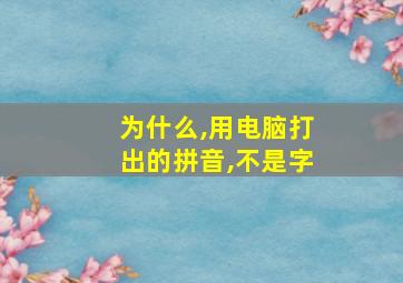 为什么,用电脑打出的拼音,不是字