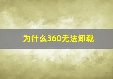 为什么360无法卸载