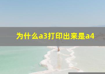 为什么a3打印出来是a4