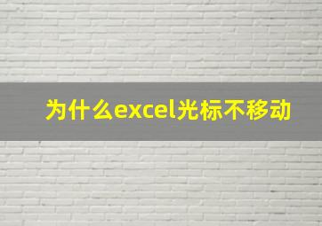 为什么excel光标不移动