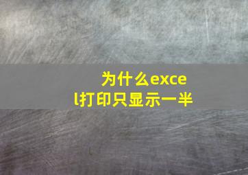 为什么excel打印只显示一半