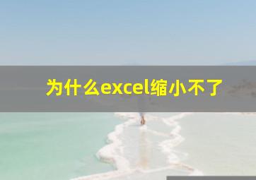 为什么excel缩小不了