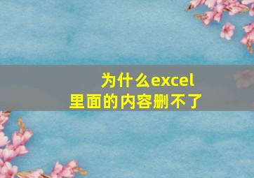 为什么excel里面的内容删不了