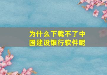 为什么下载不了中国建设银行软件呢