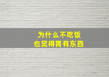 为什么不吃饭也觉得胃有东西