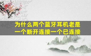 为什么两个蓝牙耳机老是一个断开连接一个已连接