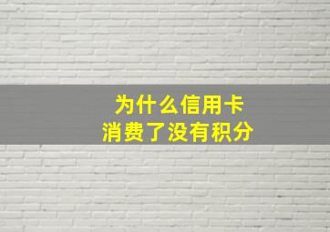 为什么信用卡消费了没有积分