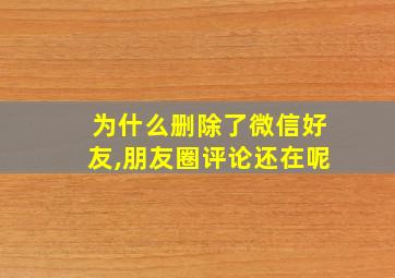 为什么删除了微信好友,朋友圈评论还在呢