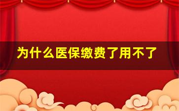 为什么医保缴费了用不了