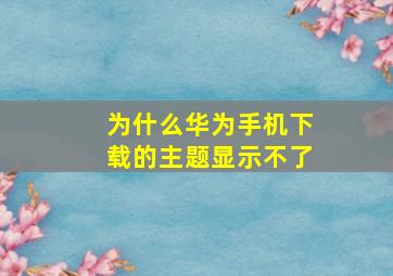 为什么华为手机下载的主题显示不了