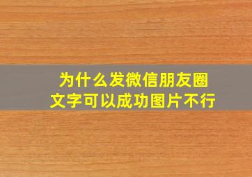 为什么发微信朋友圈文字可以成功图片不行