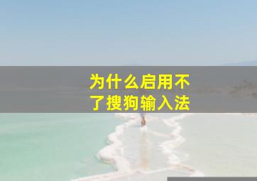 为什么启用不了搜狗输入法