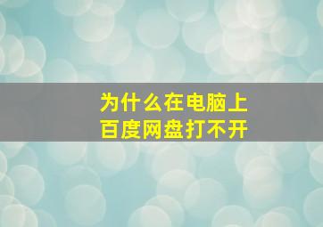 为什么在电脑上百度网盘打不开