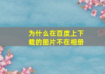 为什么在百度上下载的图片不在相册