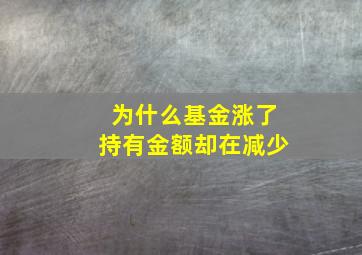 为什么基金涨了持有金额却在减少