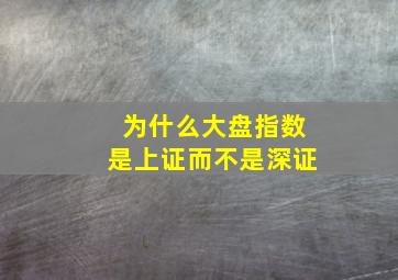 为什么大盘指数是上证而不是深证