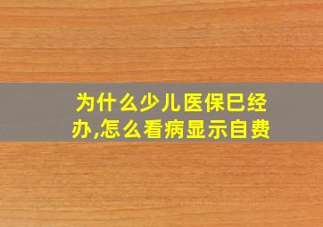 为什么少儿医保巳经办,怎么看病显示自费