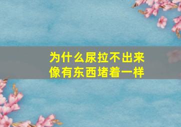 为什么尿拉不出来像有东西堵着一样