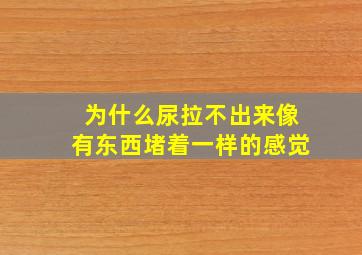 为什么尿拉不出来像有东西堵着一样的感觉