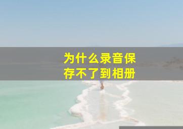 为什么录音保存不了到相册