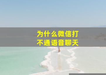 为什么微信打不通语音聊天