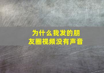 为什么我发的朋友圈视频没有声音