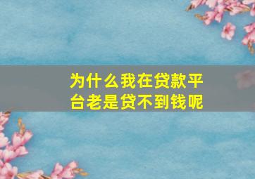 为什么我在贷款平台老是贷不到钱呢