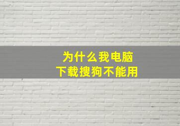 为什么我电脑下载搜狗不能用