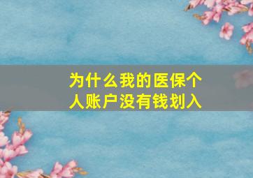 为什么我的医保个人账户没有钱划入