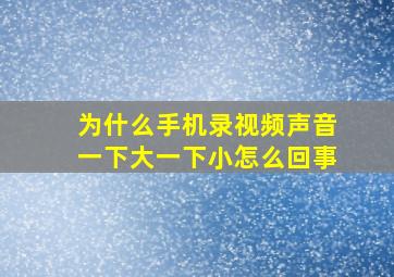 为什么手机录视频声音一下大一下小怎么回事