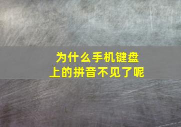 为什么手机键盘上的拼音不见了呢