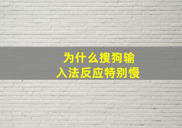 为什么搜狗输入法反应特别慢